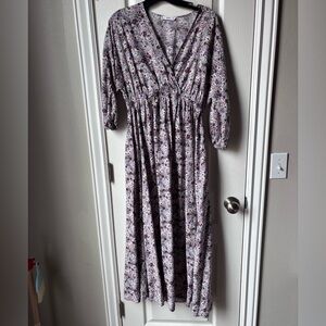 Mango Lavender Floral Maxi Dress